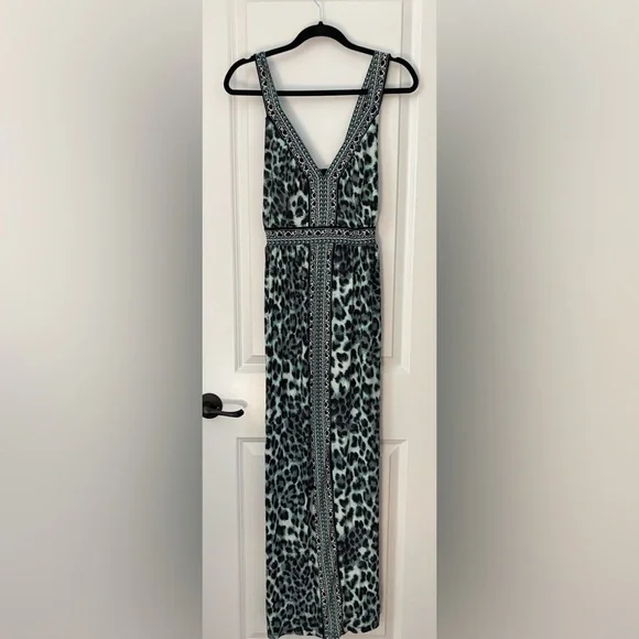 INC International Concepts Strapless Leopard Print Dress - Black and White - Picture 1 of 2